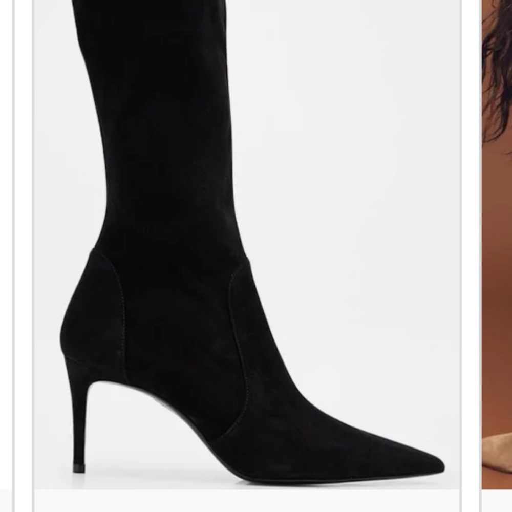 Stuart Weitzman Black Suede Heel boots size 6